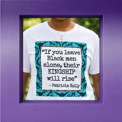 OGBC2 white graphic tee centered inside a purple beveled frame